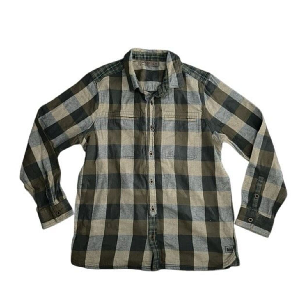 REI PLAID FLANNEL BUTTON UP SHIRT